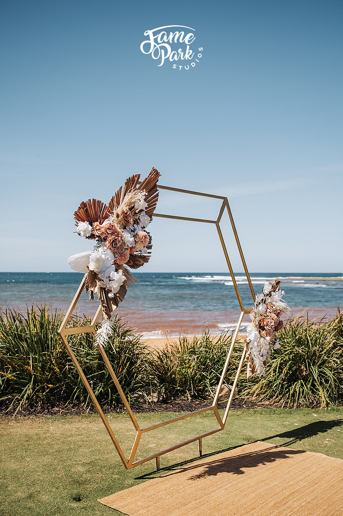 A beautiful tropic style arches for a beach wedding