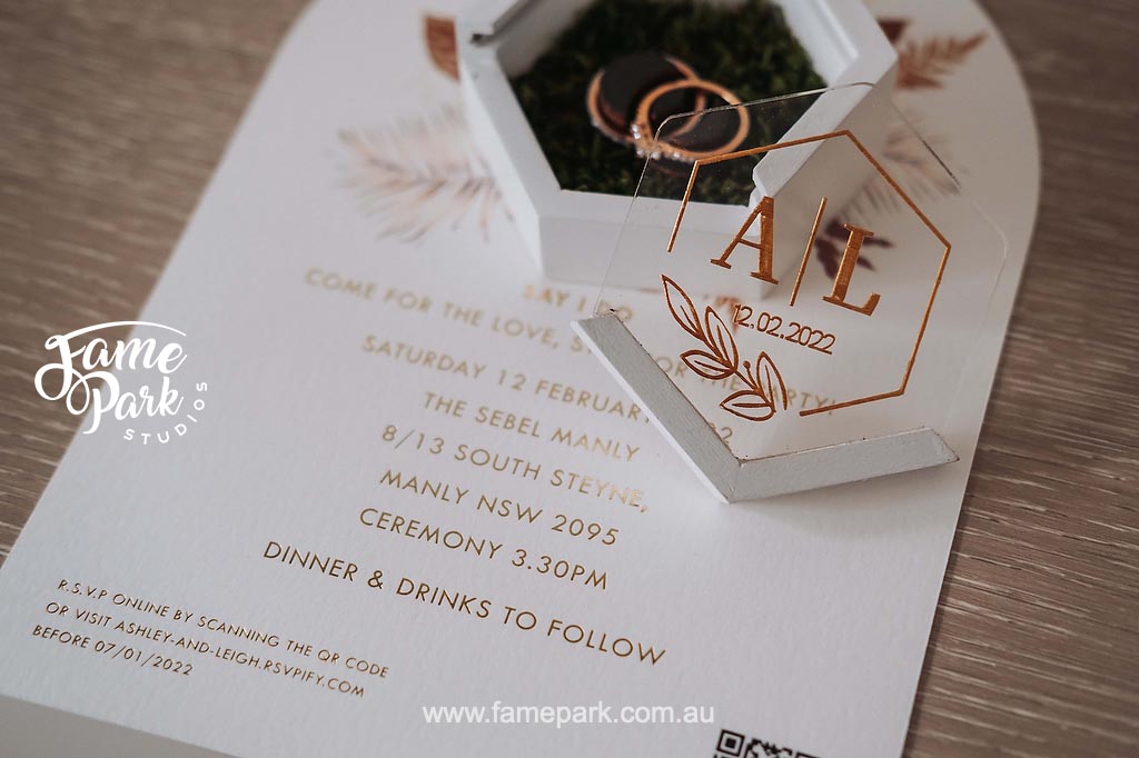 A wedding invitation card incorporating your wedding website for guests.